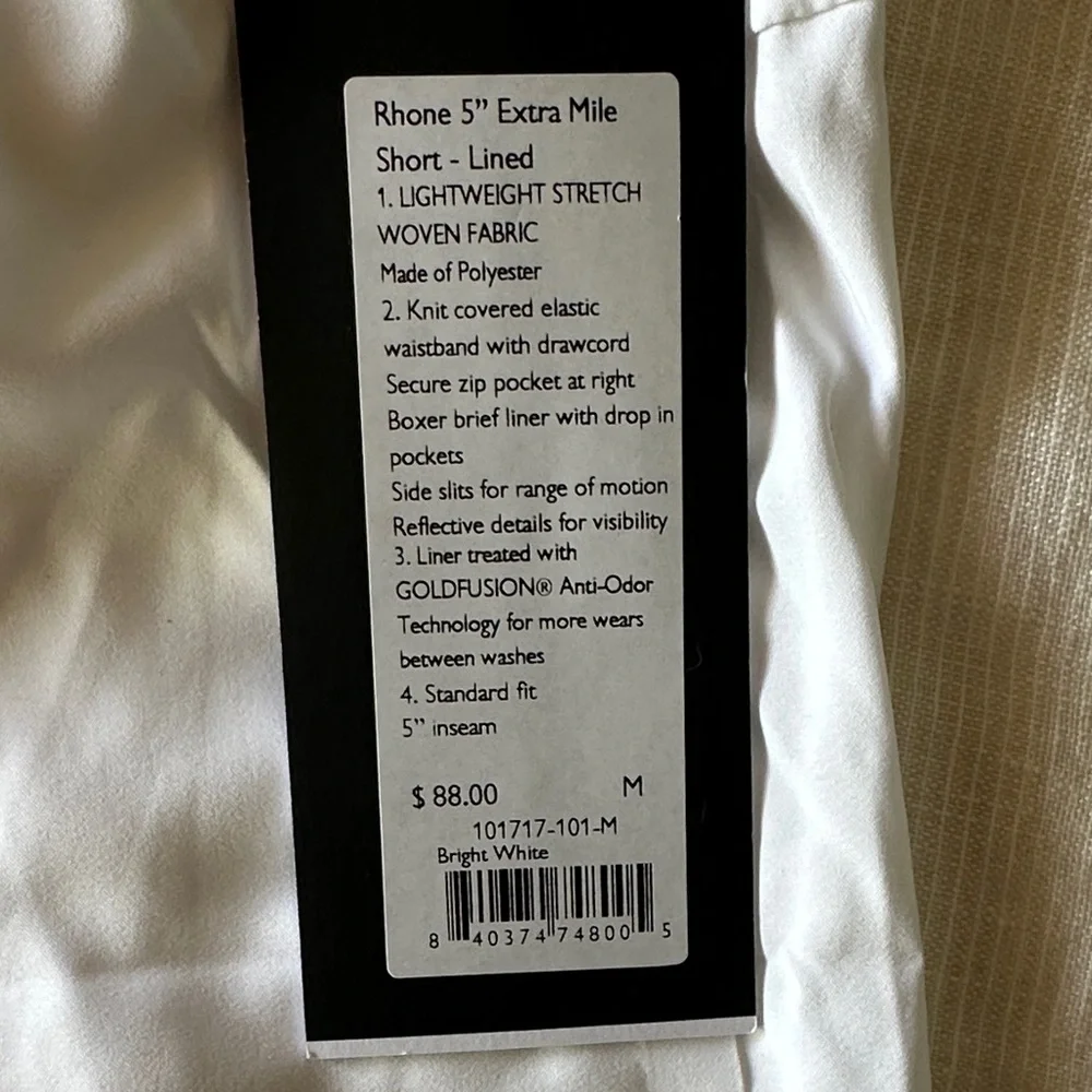 RHONE White Athletic Training Shorts - Picture 2 of 4
